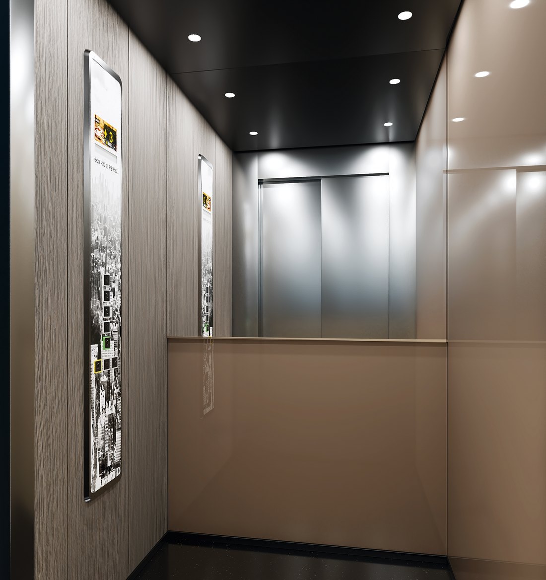 Atria interior · signalisation in steel